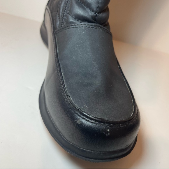 Totes Winter Snow Boots Women 6M Helena Black Faux Leather Zip Faux Fur Quilted - Picture 4 of 15